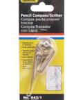 Awesome Nifty Pencil Compass and Scriber with Adjustable Wing Nut for Drawing Perfect Circles Up to 8 Inch Diameter displayed in packaging.