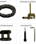 Heavy Duty Dirt Bike Drive Chain 134 Link Upgrade Kit with chain breaker and master links shown for 2 stroke engines.