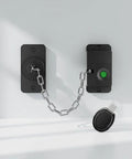 Keyless Electronic Drawer Lock With USB Power Backup shown open with chain and USB key on white surface