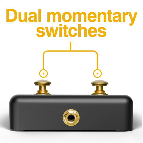 Dual Momentary Footswitch Plus For BeatBuddy And MIDI Pedals, Multi Effects Gear, electronic front view, dual switches