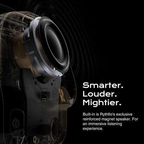 Close-up of a Bluetooth speaker's magnet speaker mechanism, highlighting sound technology in Wearable Bluetooth V5.3 Clip-On Speaker.