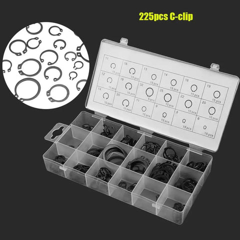 Check out this awesome 225 piece Snap Retaining Rings Set with Internal And External Circlips in 18 Sizes For Rotation Perfect For Car Repair Shop Workers And DIY Guys Who Need Quality Hardware In A Snappy Plastic Box To Keep Your Gear Organized.
