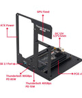 Thunderbolt Three Four External Graphics Enclosure Straight Powers Up Your Laptop Rig For Elite Gaming And Local Ai Models Supports Nvidia Rtx Five Zero And Amd Radeon Cards With Seamless Plug Play Desktop Power Flex showing internal ports and GPU mounting.