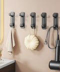 Five Pack Heavy Duty Adhesive Wall Hooks That Hold Up To 22 Lbs No Drill Install Easy On Clean Removal Sleek Black Finish bathroom use