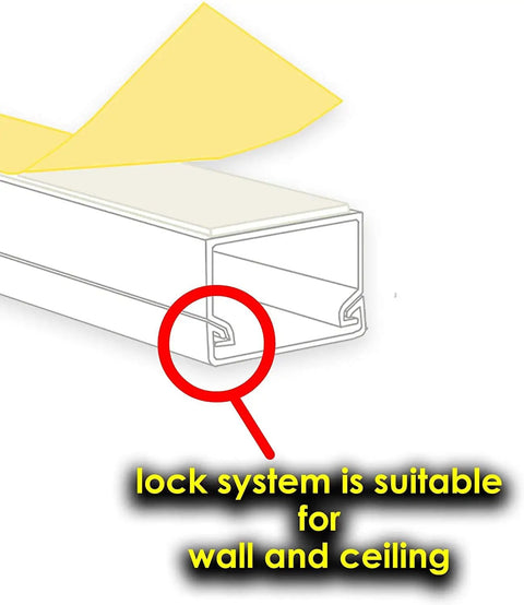 Diagram of a lock system in the Paintable Wire Hider Kit For Walls To Hide 1 To 2 Cables With 40 Channel Pieces and fittings.
