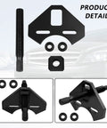Sandfren black car hub remover tool kit with long threaded rod, mounting plate, and spacers for universal lug hub removal