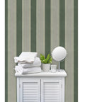 Pro Level Paste To Paper Rustic Victorian Wallpaper With Smooth Matte Linen Texture Hardcore Durable Vinyl Free Wallcovering for bathroom decor with towels.