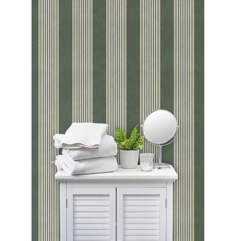 Pro Level Paste To Paper Rustic Victorian Wallpaper With Smooth Matte Linen Texture Hardcore Durable Vinyl Free Wallcovering for bathroom decor with towels.
