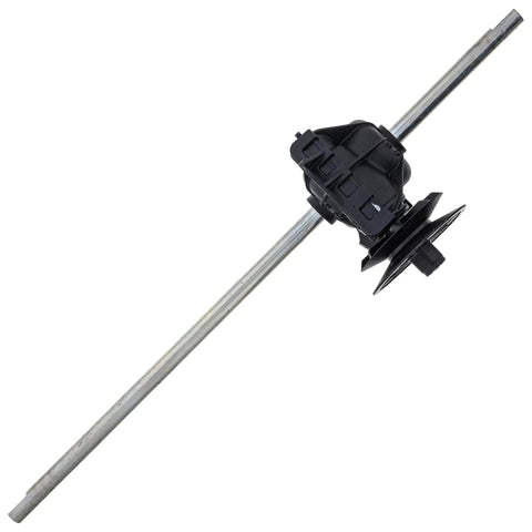 OEM Replacement Transmission 618P09575 Fits TB200 M220 for Craftsman tractors, side view showing metal shaft and black housing