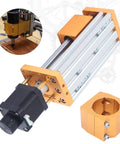 Beefy Aluminum Z Axis Stroke 85mm With Stepping Motor Pro Grade High Precision CNC Engraving Machine Part Low Noise For 52mm Spindle XR Upgrade Smooth Travel Stable Performance Industrial Grade with visible motor, aluminum rails, and spindle clamp in assembled view
