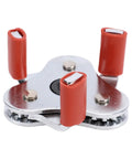 Smoke Detector Removal Tool And Fire Alarm Battery Changer Claw Gripper Head showcasing red grips and metal interface for secure easy use.