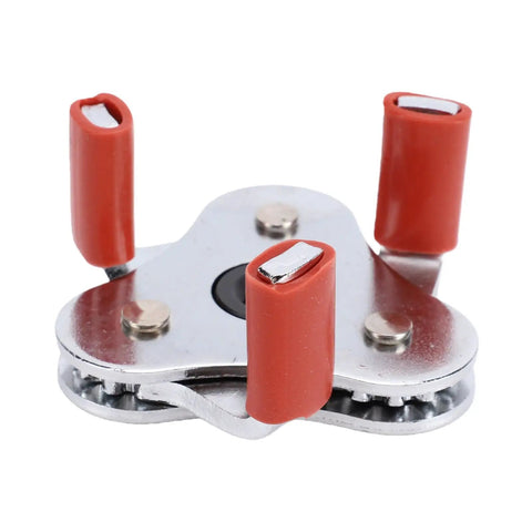 Smoke Detector Removal Tool And Fire Alarm Battery Changer Claw Gripper Head showcasing red grips and metal interface for secure easy use.