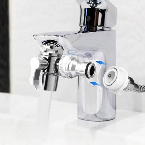 3 Way Sink Faucet Diverter Valve Copper Adapter For Portable Washer And Countertop Dishwasher Splitter With Aerator Hose