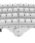 Close-up of Foldable Gravity Conveyor 79 By 12 Inch Roller Conveyor Light Duty Unpowered Belt showing four-row roller system