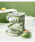 Semi Automatic Espresso Machine 19 Bar Pump With Pressure Gauge Dual Temperature Control For Home Use Retro Green Design