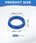 Radial Shaft Seal Kit 20mm ID, 26mm OD, 5mm Wide, 5 Pcs PU Oil Seals for Industrial Bearings, Pumps, Piston Cylinders, UN Cross Section, A90 Hardness, Blue Pro Grade, 20x26x5mm