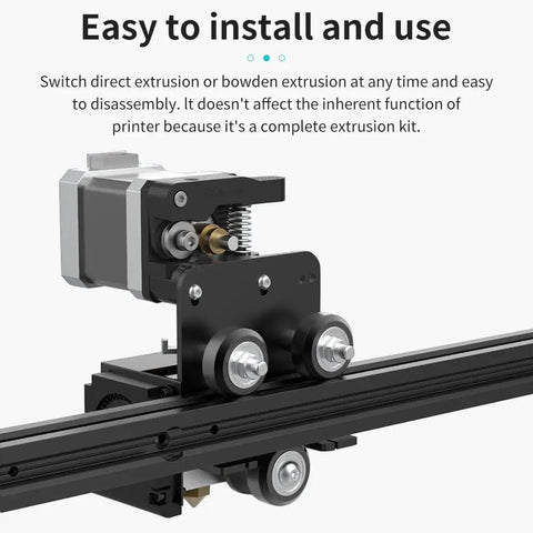 Ender 3 Direct Drive Upgrade Kit With 42-40 Stepper Motor Hotend, shown installed for easy extrusion conversion.