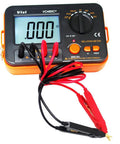 VC480C Pro-Grade Ultra-Precise Milliohm Meter With 4-Wire Kelvin Clips, large backlit LCD display, and red-black clips visible