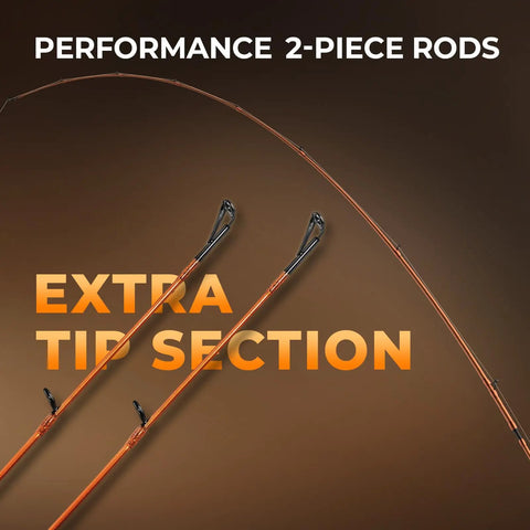 Lethal Blaze Twin Tip Casting Combo 7 Foot 4 Inch Heavy Right Handed Two Piece Rod with extra tip section shown