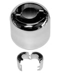 Heavy Duty Fire Sprinkler Escutcheon Cup Chrome Plated Two Piece Pendant Trim Plate shown from above and side for retrofitting on half inch pipes.