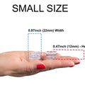 Hand holding 16 Pack Tiny Door Stoppers Wall Protectors Self Adhesive Rubber Bumpers For Glass And Wood Doors Clear Stick On
