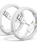 CarPlay USB To Lightning Cable 2 Pack 3Ft MFi Certified Fast Charging Pro Grade iPhone Charger Cord visible in coils