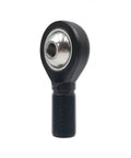 Top Shelf Male Right Hand Rod Ends 3/8 Bore 3/8-24 Threads Heat Treated 52100 Steel Heims with black oxide finish, side view.