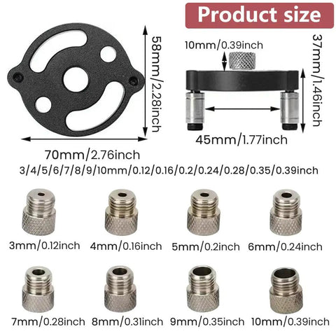 Dead Straight Self Centering Doweling Jig Badass Accuracy Handheld Drill Guide Heavy Duty Woodworking Hole Locator with metric sizes