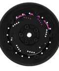 RC Steering Wheel Aluminum Alloy Replacement Part for NB4 Transmitter, 47x27mm black alloy wheel with screws shown