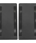 Slick Black Plastic Junction Box Cases For Circuit Boards With Secure Snap Lid Design, two stacked ABS enclosures with ventilated sides.