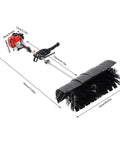 Gas Powered Handheld Sweeper Broom For Lawn Cleanup 52cc 2 Stroke Engine Two Point Three HP Portable Gasoline Powered Sweeping Machine With Fuel Tank Built To Last Durable ABS Aluminum Build Easy Start And Debris Removal, 135cm length