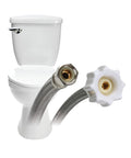 Braided Stainless Steel Toilet Connector With Click Seal Three Eighths Inch Female Compression To Seven Eighths Inch Ballcock Twelve Inch Length