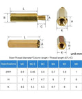 Pro Grade Hex Brass Standoff Kit For M2.5 M3 M4 PCBs And Motherboard Spacing With Male And Female Pillars Bolts Nuts Complete 210 Piece Assortment For Precise Stacking And Durable Builds. Brass hex standoff dimensions chart for PCB and motherboard spacing, M2-M6