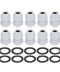 DIY Friendly Nylon Cable Glands 10 Pack For 5-10mm Waterproof Cord Grips With Washers Locknuts Gaskets And Adjustable 5-10mm Wire Grommet Protectors