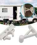 Door Retainer Catch Kit For Camper RV Motorhome Caravan Accessory Made From Durable Nylon PA66 Plastic displayed with camper