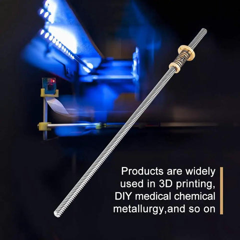 Beefed Up T8 Threaded Rod Screw Lead Screw With Anti Backlash Nut Spring Loaded Stainless Steel Nut For 3D Printers 304