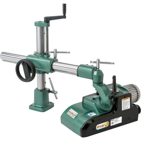 Pro Grade Three Roller Variable Speed Power Feeder With Brushless 220V Motor, showing robust construction and ergonomic design for woodworking.