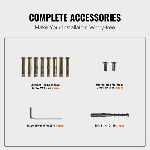 Heavy Duty Aluminum Outdoor Stair Handrail Rock Solid Deck Railing Adjustable Angles installation accessories screws and tools set