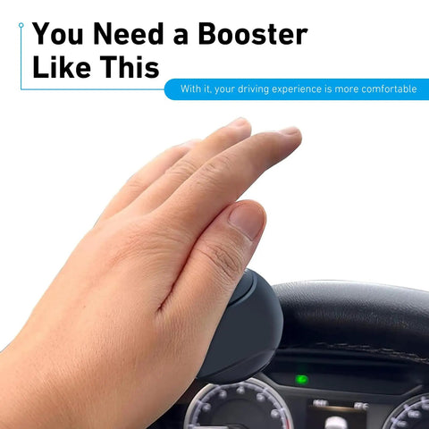 Hand using 360 Degree Steering Wheel Spinner Ball For Easy One Hand Driving, Anti Slip Booster Accessory, Universal Fit For Cars Trucks SUVs, Durable Silicone And Metal Bearings, Black