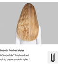 Before and after of hair styled with Coanda 2x Airwrap Multi Styler And Dryer For Straight And Wavy Hair In Ceramic Pink