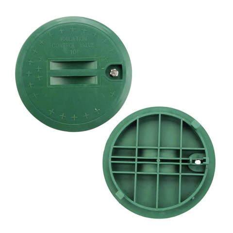 Two Pack 10 Inch Round Valve Box Cover Lids For Outdoor Sprinkler System Irrigation Control Water Line, durable polypropylene