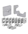 Replacement Hydraulic Crimper Die Set With 11 Hex Lug Dies For Steel Cable And Copper Terminals From 4 AWG To 600 MCM Heavy Duty Crimp Tool Parts Compatible With 1611SL, silver metal dies
