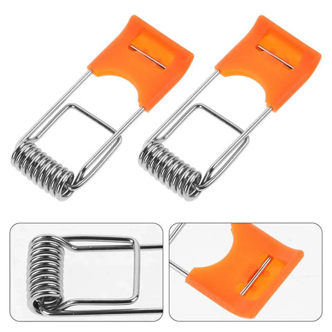 Lawsen Spring Clips Recessed Lighting 100 Pcs Spring Snap Downlight Clips, Ceiling Base Holder Panel with orange handle.