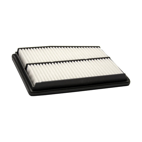 Premium Engine Air Filter For 2022-2025 Hyundai Tucson, 2023-2025 Kia Sportage, side view of white filter with black frame.