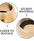 Brass Garden Hose Adapter Quick Connect Fitting Converts 1 Inch Female To 3/4 Inch Male For Irrigation Outdoor Watering And Repair Without Any Tools, brass threaded close-up