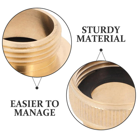 Brass Garden Hose Adapter Quick Connect Fitting Converts 1 Inch Female To 3/4 Inch Male For Irrigation Outdoor Watering And Repair Without Any Tools, brass threaded close-up