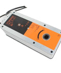 Built Tough HVAC Control Damper Actuator 230V 40Nm Heavy Duty Valve Drive Motor shown from the side with wiring.