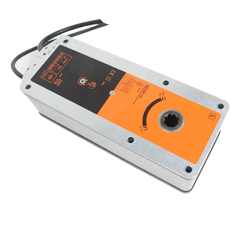 Built Tough HVAC Control Damper Actuator 230V 40Nm Heavy Duty Valve Drive Motor shown from the side with wiring.