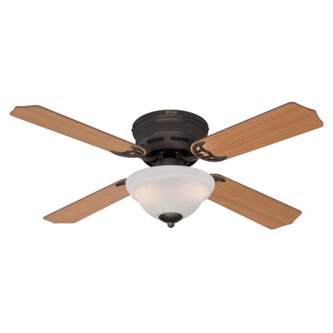 Hadley 42 Inch Indoor Ceiling Fan With Oil Rubbed Bronze Finish, Dimmable LED Light Kit With White Alabaster Bowl, Reversible Applewood And Cherry Blades, Sweet Setup For Small Rooms Up To 100 Sq Ft