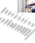 Threaded Point Tip Set For Dial Indicators, 22Pcs Carbide Probe End Tips With Storage Case, shown with tools in use